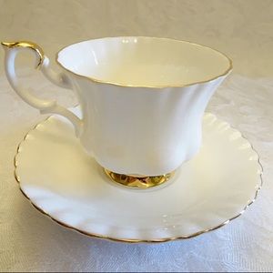 Royal Albert Val D’Or Bone China Cup and Saucer Set of 2.